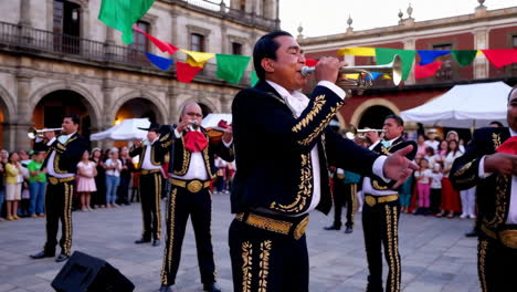 mariachi band performance in a plaza