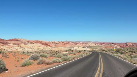 road trip through mohave desert in the valley of fire state park, nevada