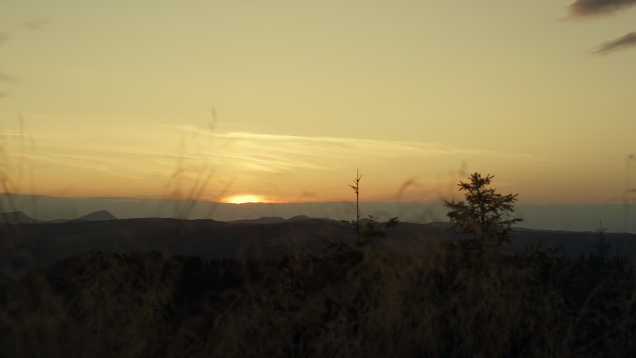 Mountain range at sunset