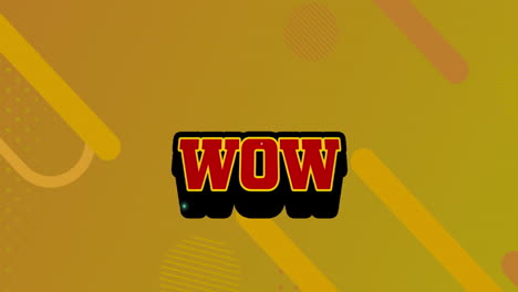 animación de texto wow, rayo sobre formas geométricas contra un fondo abstracto