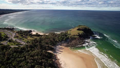 Pristine Ocean Of Cabarita Beach In Northern Rivers, New South Wales, Australia - Aerial Shot