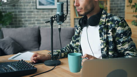 podcast recording session