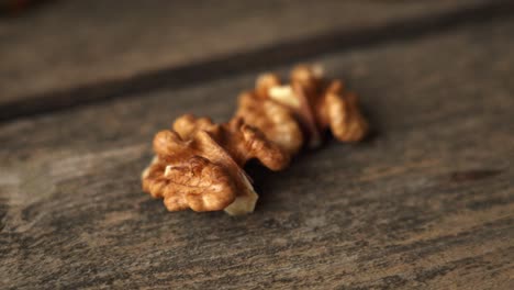 walnut kernel on a wooden table top