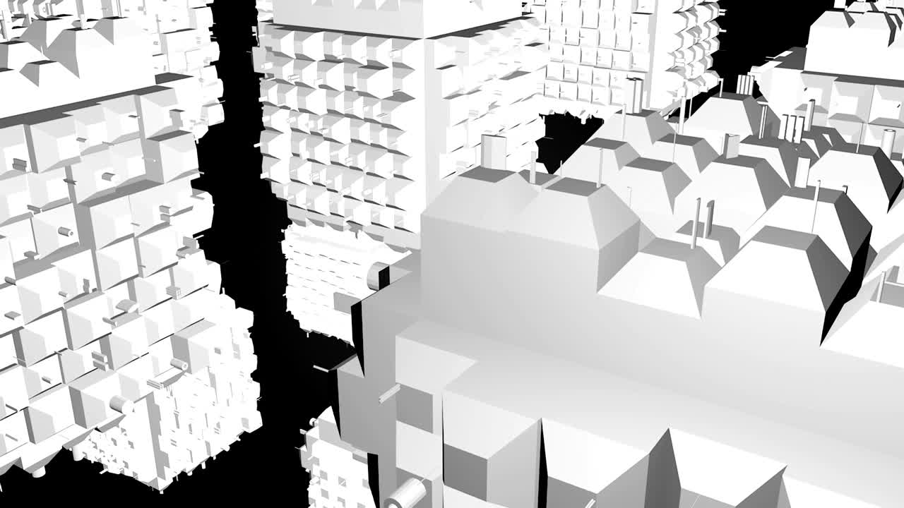 추상적인 그리블 큐브의 표면은 검은색 바탕에 있습니다. 3d 렌더링