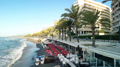 in marbella, on a sunny day from above, you can observe the coastline