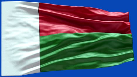 4k Highly Detailed Flag Of Madagascar - Madagascar Flag High Detail - National flag Madagascar wave Pattern loopable Elements