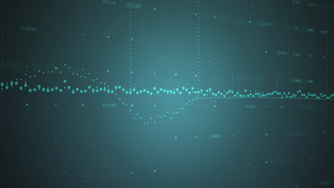 Animation of dots forming graphs with changing numbers against blue background
