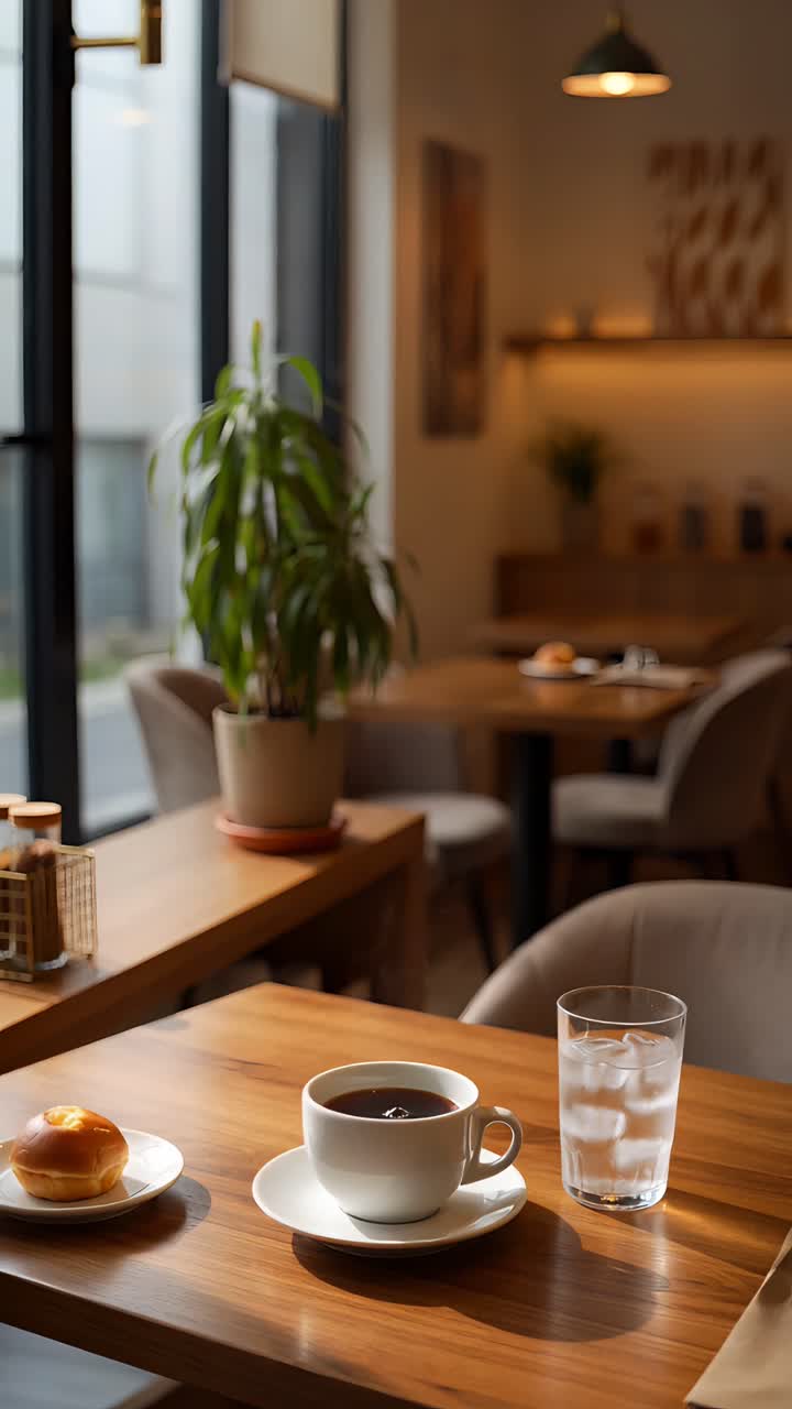 Interno di caffè estetico con atmosfera accogliente 4K
