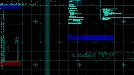 códigos de programas y fallos coloridos