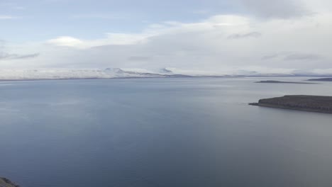 Aerial-view-of-snow-capped-mountains-in-Isafjordur-in-Iceland