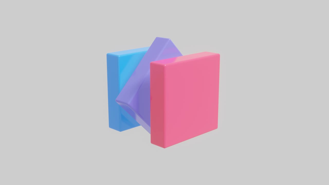 los elementos rectangulares 3d multicolores giran sobre un fondo blanco. bucle sin costuras abstracto 3d objetos gráficos de movimiento renderizados
