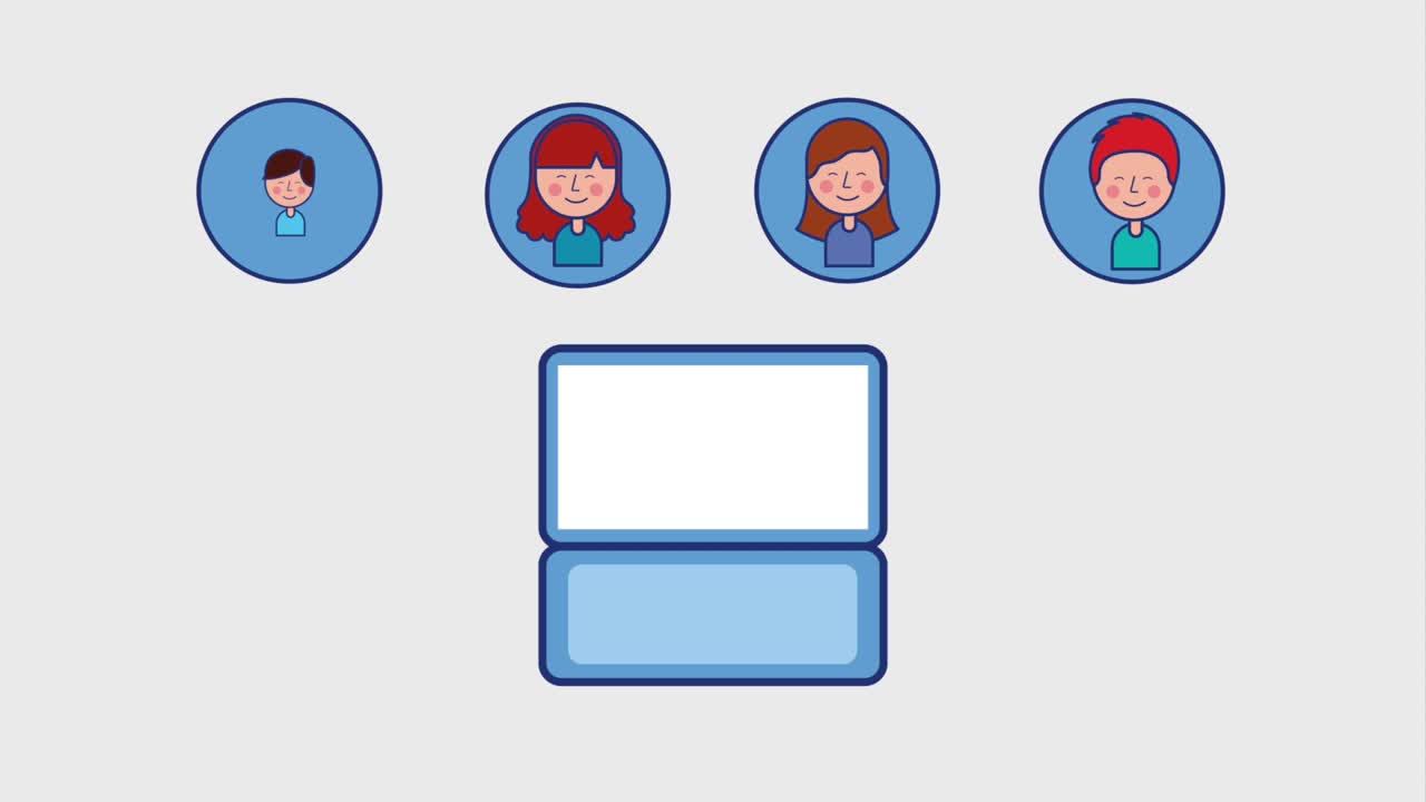 tecnología de portátiles y grupos de jóvenes