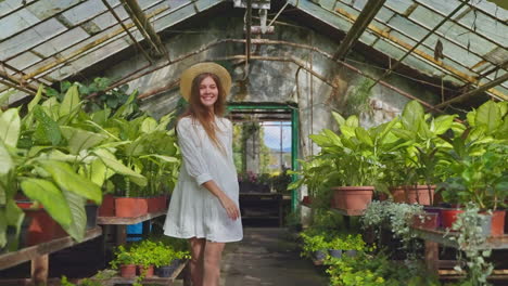 woman in a greenhouse