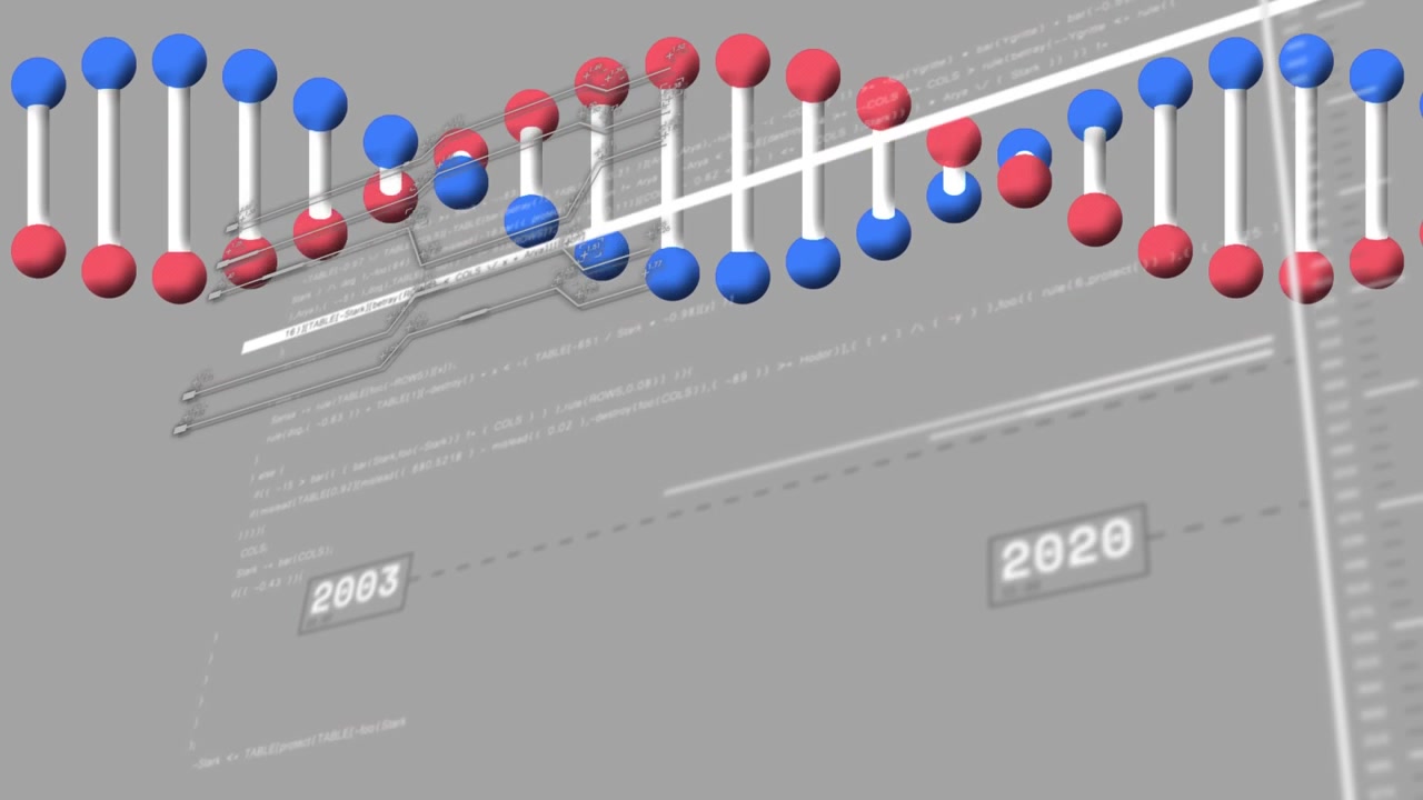 Animation of data processing over dna strand