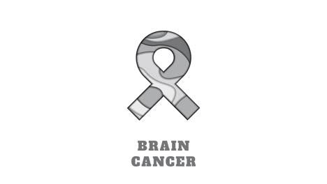 brain cancer awareness papercut ribbon animation