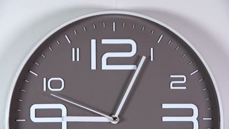 wall clock on a gray background. 09:05