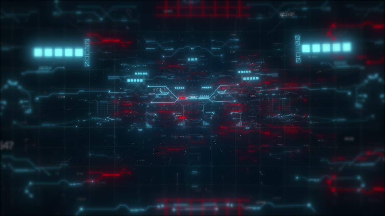 animación cg futurista con hud