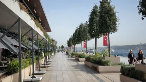 sunny day at the istanbul waterfront promenade