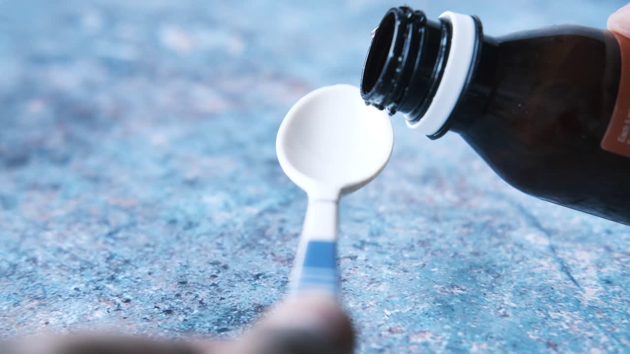 Measuring medicine with a spoon
