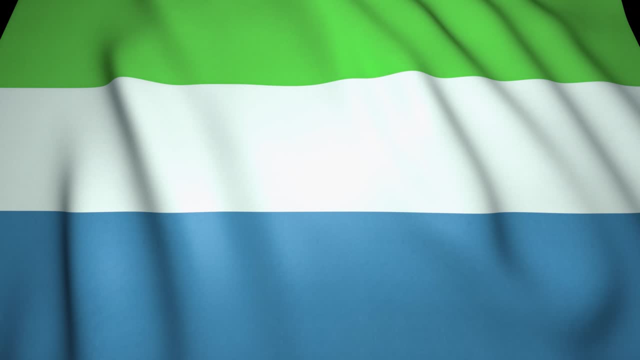 el fondo de la bandera realista de sierra leone. animación de bucle