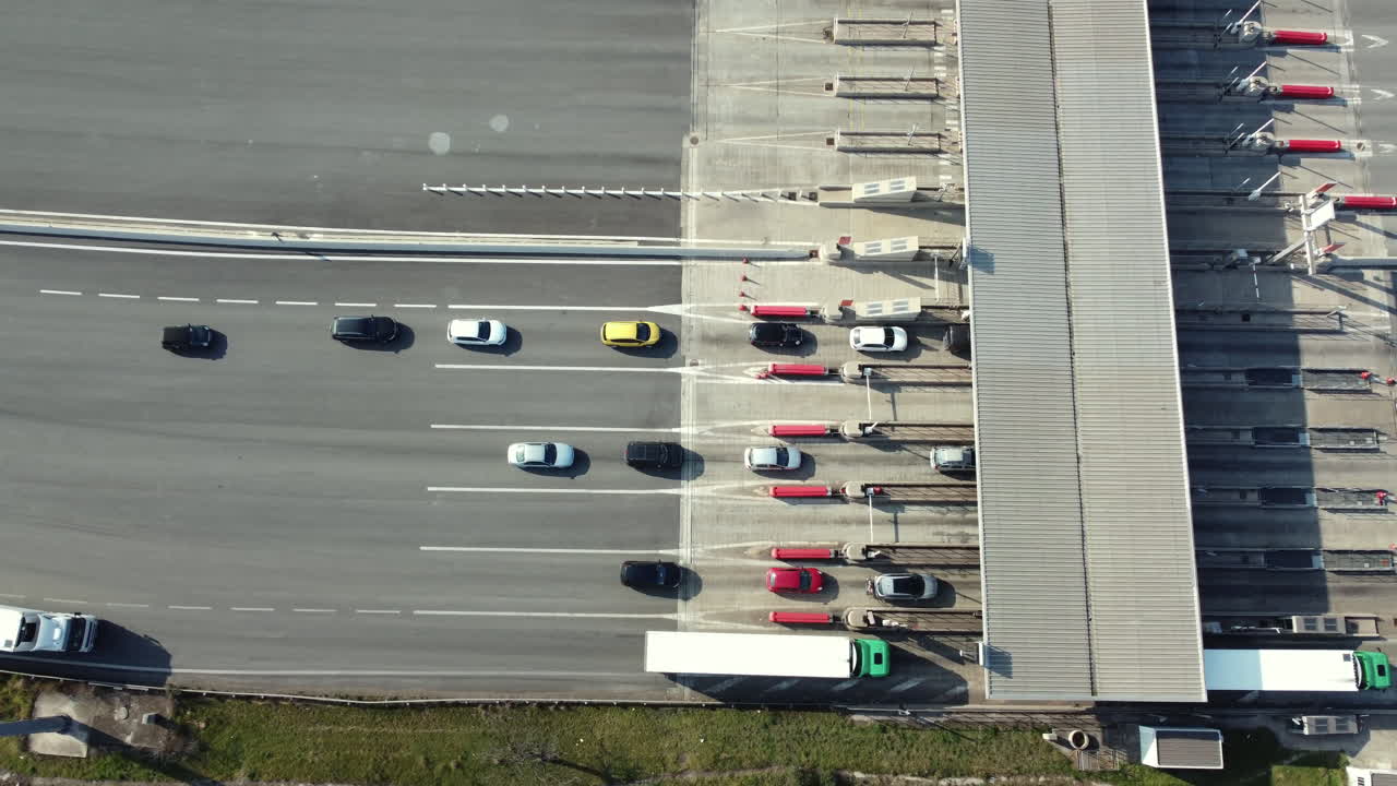 Highway Toll Booth Aerial View