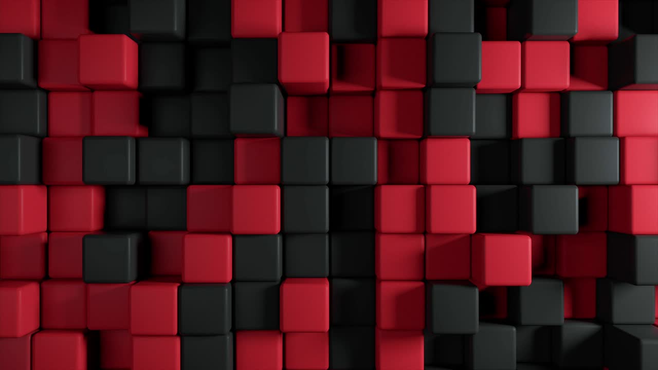 Abstract background of the movement of two-color cubes