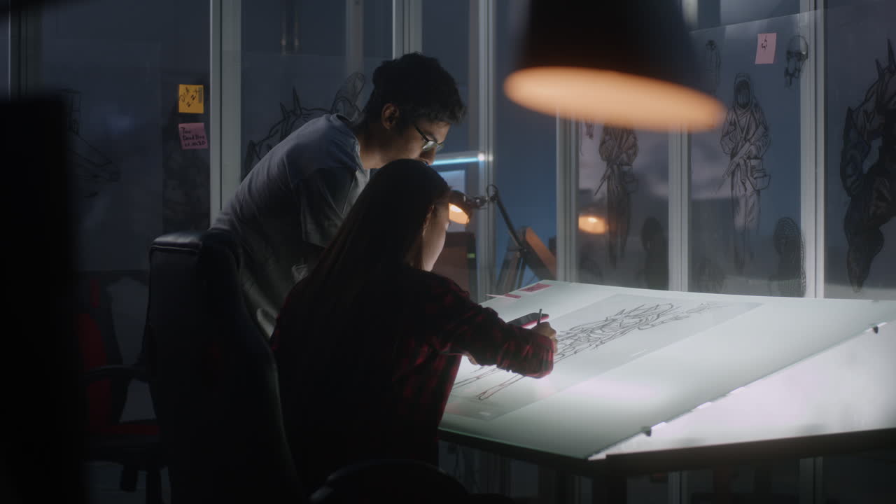 Team of Designers Working on a Drawing