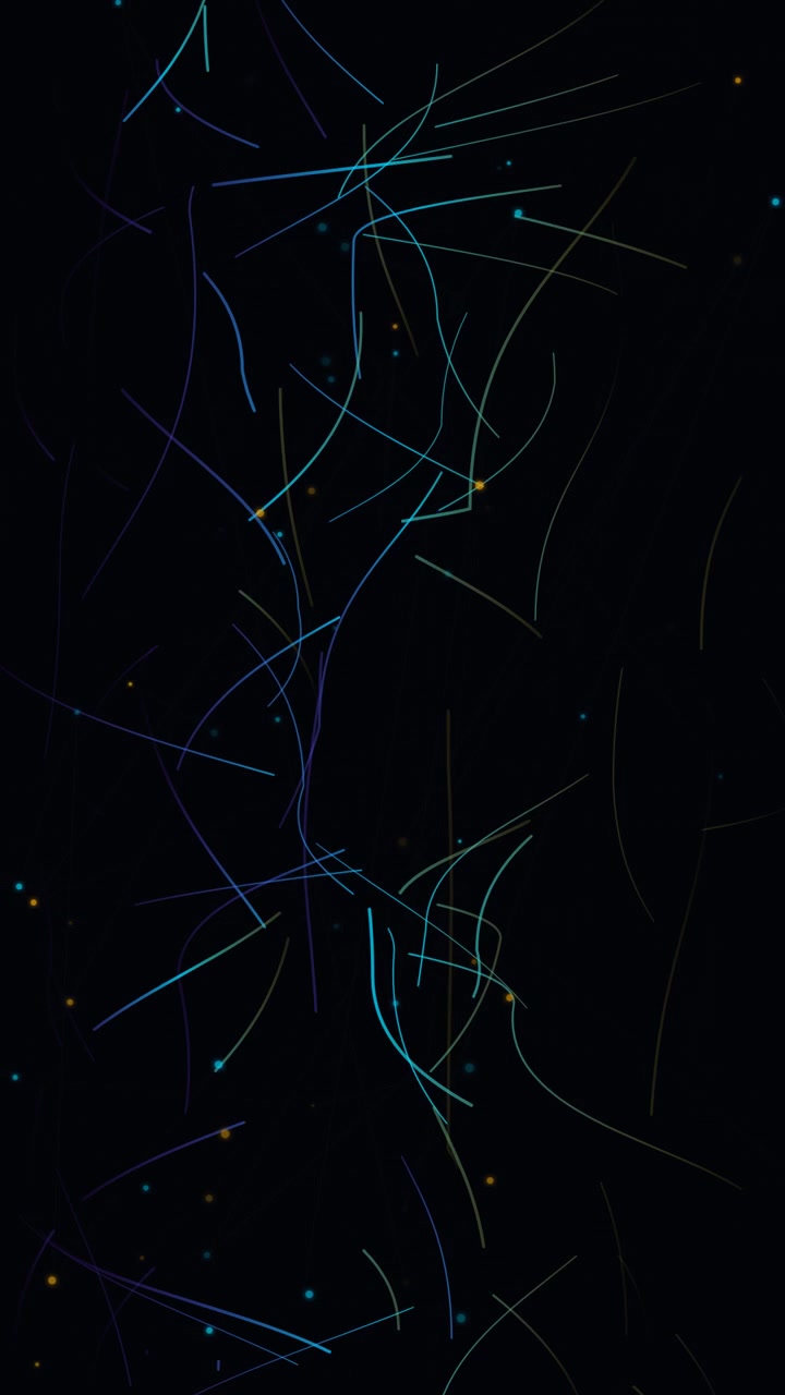 Abstract Motion Background with Glowing Colorful Lines and Particles
