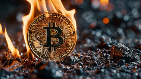 bitcoin on fire amidst ashes