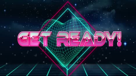 Animation-of-get-ready-text-over-heart-and-neon-shapes