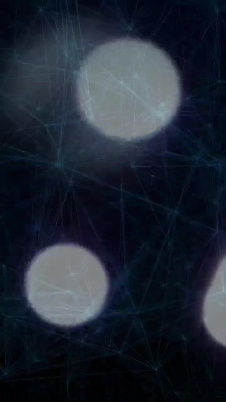 Playback starting soft light orbs drifting over teal net growing layering fading showing tech demo