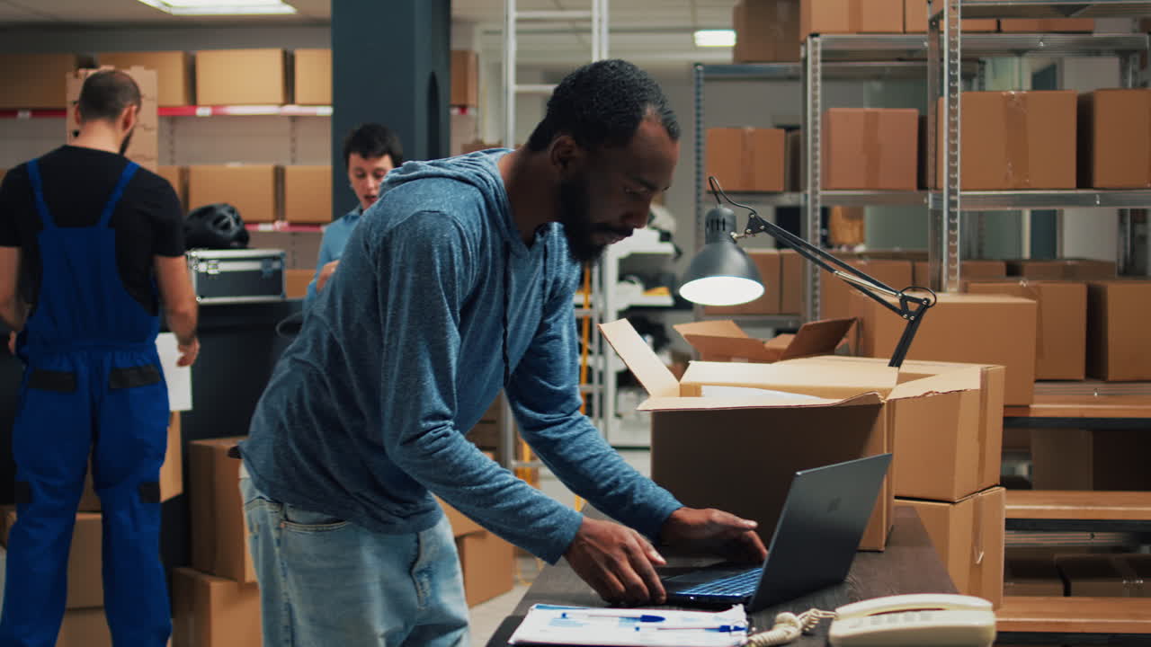 Warehouse workers preparing orders