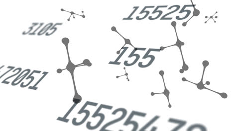 animation of molecules over changing numbers on grey background