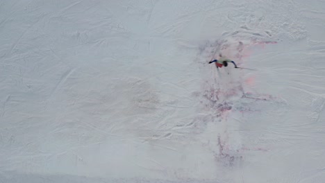 Skier-Ice-Skiing-At-The-Snowpark-In-Gubalowka,-Zakopane-On-A-Winter-Day