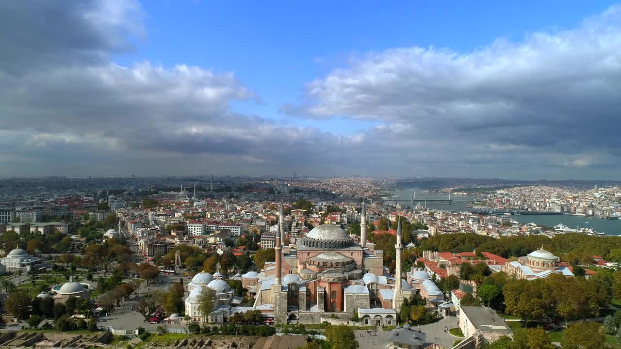 hagia sophia: vista aérea de la ciudad vieja de estambul