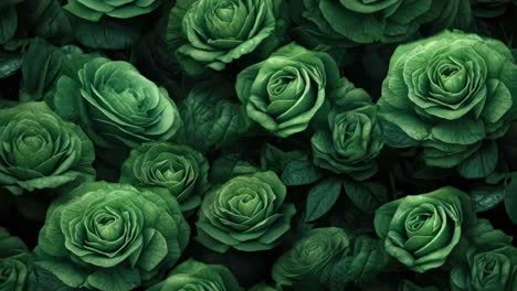 vibrant green roses floral pattern