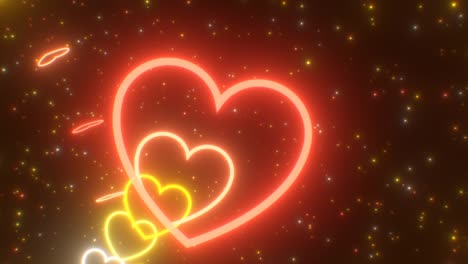 corazones calientes en llamas velocidad de la luz rápido parpadeante túnel de montaña rusa 3d - 4k sin costuras vj bucle de movimiento animación de fondo