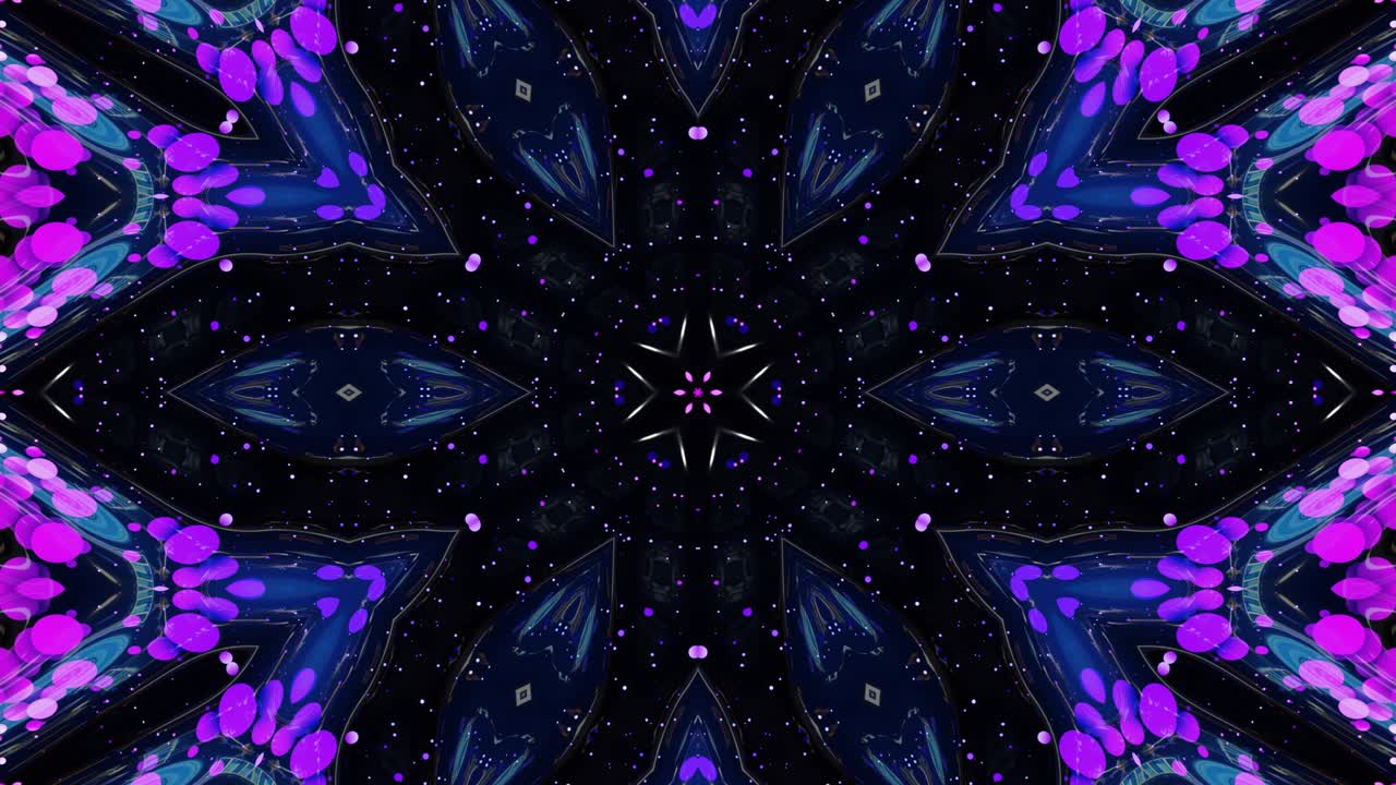 simetría estelar. efecto caleidoscopio de superficie líquida ondulada brillante con círculos distorsionados flotan como gotas de pintura en aceite. fondo creativo con gradiente multicolor en 4k. 3d