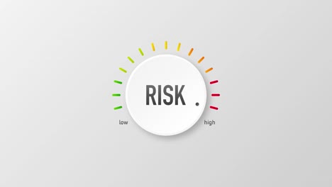 risk button pointing low and high. motion graphics.