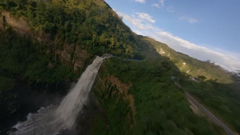 largest tequendama falls on the bogotá river in soacha municipality, colombia