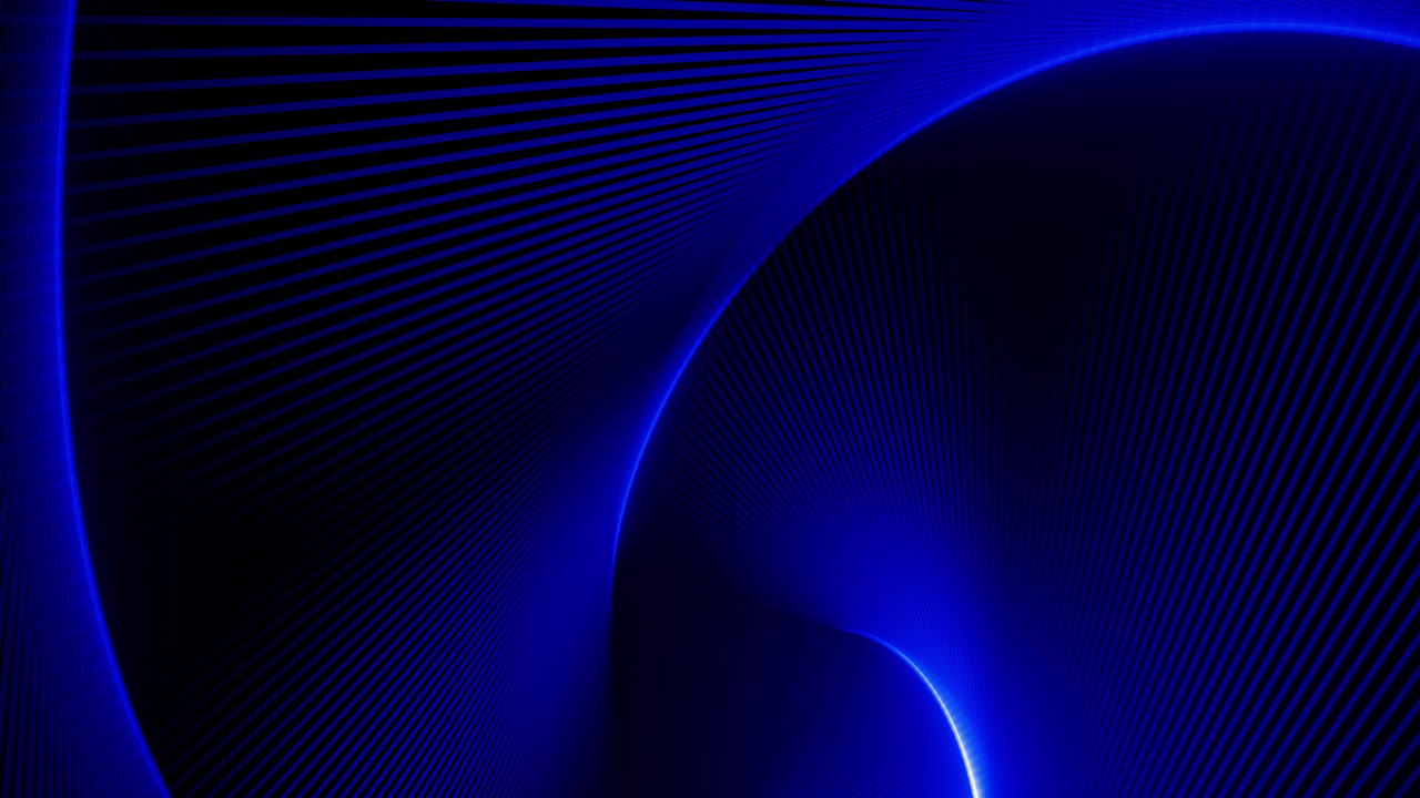 Sfondo astratto dinamico di linee blu che creano un motivo ondulato su uno sfondo scuro, adatto per l'uso in video di tecnologia, affari o aziendali