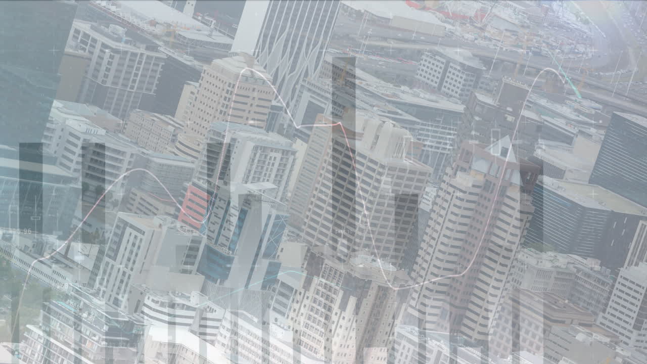 그래프와 건물 4k