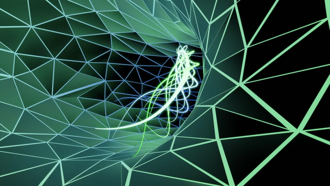 túnel geométrico verde abstracto