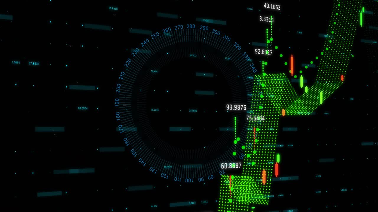 Animation of numbers in circle over data processing