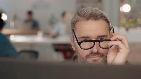 glasses, computer or man reading email