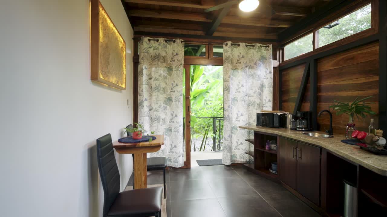 Cozy Interior with Wooden Accents and Outdoor View