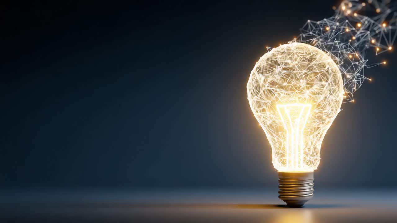 A Creative Illumination Journey: Exploring the Transformative Power of Light by Capturing the Evolution of a Stylized Lightbulb with Dynamic Connections