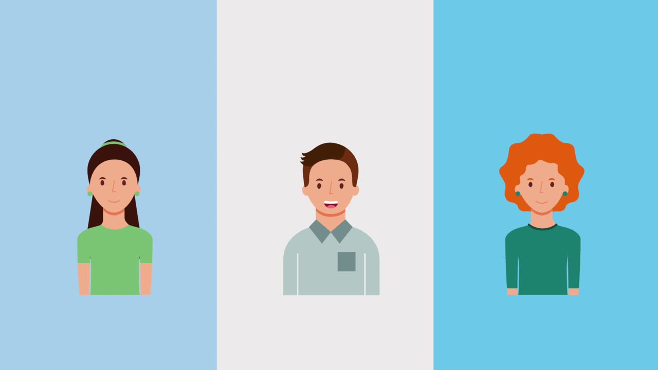 초상화 팀 작업 그룹 사람들 캐릭터