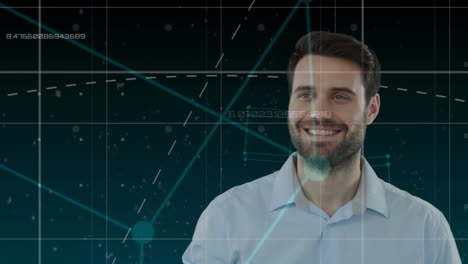 compuesto digital de un hombre en un mundo cibernético