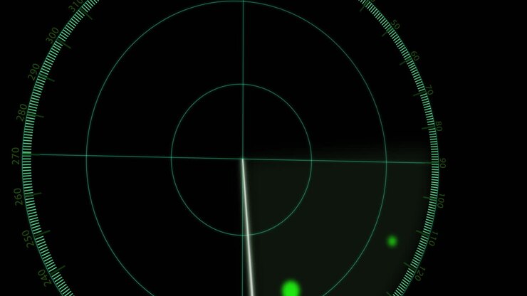 Animation of radar with spots moving on black background
